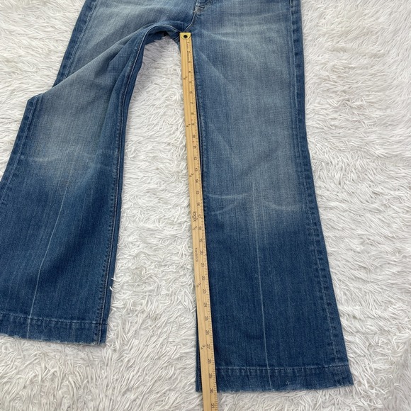 7 For All Mankind Pants Womens 31 Blue Ginger Flared Medium Wash Denim Jeans USA - Picture 10 of 15